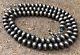 Vtg Old Navajo Native American Sterling Silver 8mm Pearl Bench Bead Necklace 26