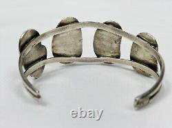 Vtg Old pawn Navajo Red Coral Sterling Silver Cuff Bracelet