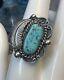 Vtg Patricia Platero Native American Turquoise 925 Silver Ring Size 7.25