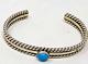 Vtg. STEPHEN APACHITO Navajo Sterling and Turquoise Cuff Bracelet 7