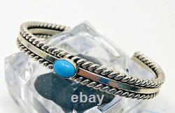 Vtg. STEPHEN APACHITO Navajo Sterling and Turquoise Cuff Bracelet 7