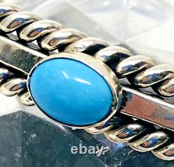 Vtg. STEPHEN APACHITO Navajo Sterling and Turquoise Cuff Bracelet 7