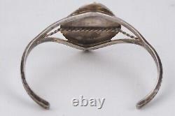 Vtg S. Dickens Native Navajo Turquoise Coral Sterling Silver Cuff Bracelet 6.5