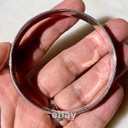 Vtg Southwest Roland Begay Navajo Sterling Silver Storyteller Bangle Bracelet