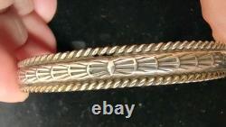 Vtg Sterling Silver Bangle Signed T Heard Museum Native American Bracelet 32 G