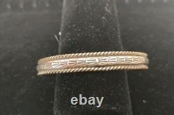 Vtg Sterling Silver Bangle Signed T Heard Museum Native American Bracelet 32 G