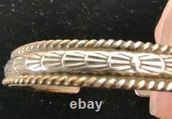 Vtg Sterling Silver Bangle Signed T Heard Museum Native American Bracelet 32 G