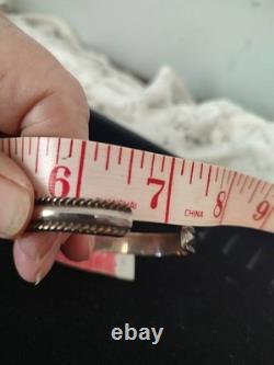 Vtg Sterling Silver Bangle Signed T Heard Museum Native American Bracelet 32 G