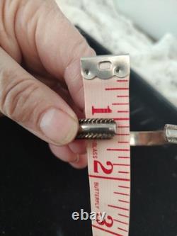 Vtg Sterling Silver Bangle Signed T Heard Museum Native American Bracelet 32 G