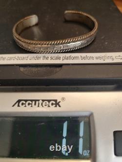 Vtg Sterling Silver Bangle Signed T Heard Museum Native American Bracelet 32 G