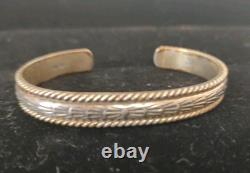 Vtg Sterling Silver Bangle Signed T Heard Museum Native American Bracelet 32 G