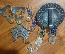 Vtg Sterling Silver Mixed Native American Indian Jewelry Lot