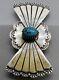 Vtg Sterling Silver Turquoise Bow Tie Brooch