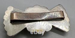 Vtg Sterling Silver Turquoise Bow Tie Brooch