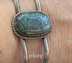 Vtg Sterling possibly Indian Mountain Turquoise Cuff. 20.56g