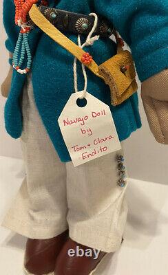 Vtg Tom Clara Endito Najavo Doll Handmade Native American Silver Jewelry Rare
