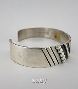 Vtg Tommy Thomas Singer Navajo Sterling Silver & Gold Overlay Cuff Bracelet