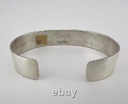 Vtg Tommy Thomas Singer Navajo Sterling Silver & Gold Overlay Cuff Bracelet