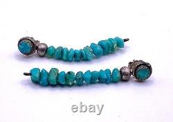 Vtg Turquoise Bead Necklace & Drop Earrings Native American Jewelry 20 Necklace