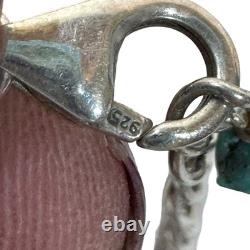 Vtg Turquoise Nugget Southwestern Navajo Statement Necklace Sterling Silver 18