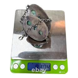 Vtg Turquoise Nugget Southwestern Navajo Statement Necklace Sterling Silver 18