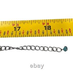 Vtg Turquoise Nugget Southwestern Navajo Statement Necklace Sterling Silver 18