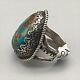 Vtg. Turquoise and Sterling Ring, Early Work of Carl, Irene Clark (Unsigned)