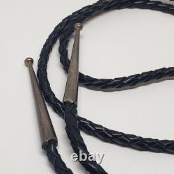 Vtg Zuni Nm Bolo Tie Signed Zeno & Maryann Edaikie Zme Sterling Silver