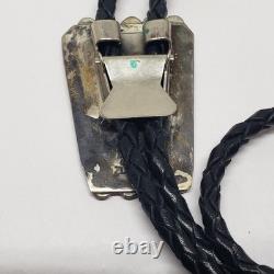 Vtg Zuni Nm Bolo Tie Signed Zeno & Maryann Edaikie Zme Sterling Silver