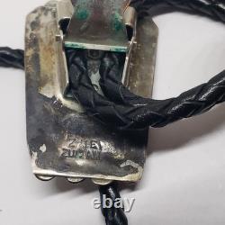 Vtg Zuni Nm Bolo Tie Signed Zeno & Maryann Edaikie Zme Sterling Silver
