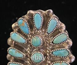 Vtg Zuni Signed VMB Valentino & Matilda Banteah Large Petitpoint Turquoise Ring