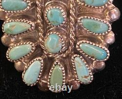 Vtg Zuni Signed VMB Valentino & Matilda Banteah Large Petitpoint Turquoise Ring