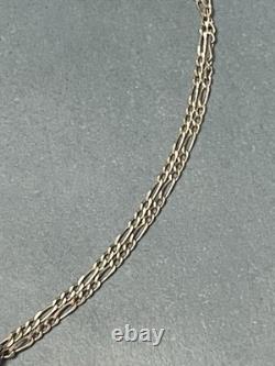 Vtg Zuni Sterling Silver Multi Stone Inlay Butterfly Pendant Necklace 18 Figaro