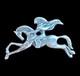 Vtg/antique 900 Sterling Silver Horse And Rider Native American Art Deco C Clasp