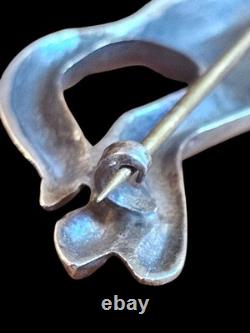 Vtg/antique 900 Sterling Silver Horse And Rider Native American Art Deco C Clasp