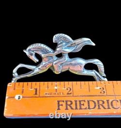 Vtg/antique 900 Sterling Silver Horse And Rider Native American Art Deco C Clasp