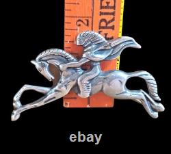 Vtg/antique 900 Sterling Silver Horse And Rider Native American Art Deco C Clasp