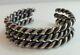 Weighty Native American Vintage Silver Twisted Cuff Bracelets Set Of Three