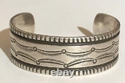 Weighty Vintage 1920's Navajo Indian Ingot Silver Cuff Bracelet