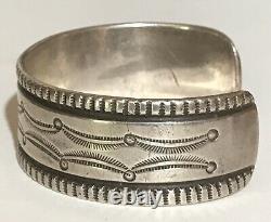 Weighty Vintage 1920's Navajo Indian Ingot Silver Cuff Bracelet