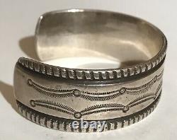 Weighty Vintage 1920's Navajo Indian Ingot Silver Cuff Bracelet