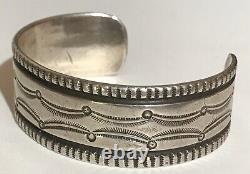 Weighty Vintage 1920's Navajo Indian Ingot Silver Cuff Bracelet