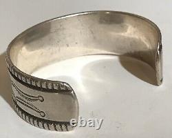 Weighty Vintage 1920's Navajo Indian Ingot Silver Cuff Bracelet