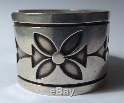 Weighty Vintage Hopi Indian Silver Cuff Bracelet