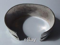 Weighty Vintage Hopi Indian Silver Cuff Bracelet