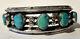 Weighty Vintage Navajo Indian Weighty Silver Turquoise Men's Cuff Bracelet