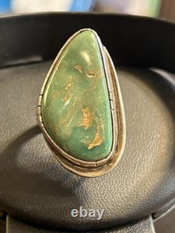 Wilson Padilla Turquoise Ring Signed Vintage Sterling Size 7.75