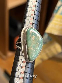 Wilson Padilla Turquoise Ring Signed Vintage Sterling Size 7.75