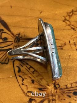 Wilson Padilla Turquoise Ring Signed Vintage Sterling Size 7.75