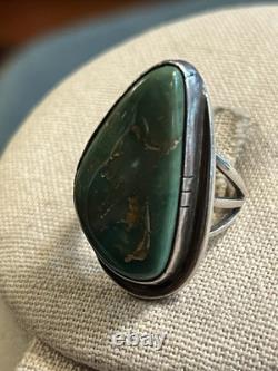 Wilson Padilla Turquoise Ring Signed Vintage Sterling Size 7.75